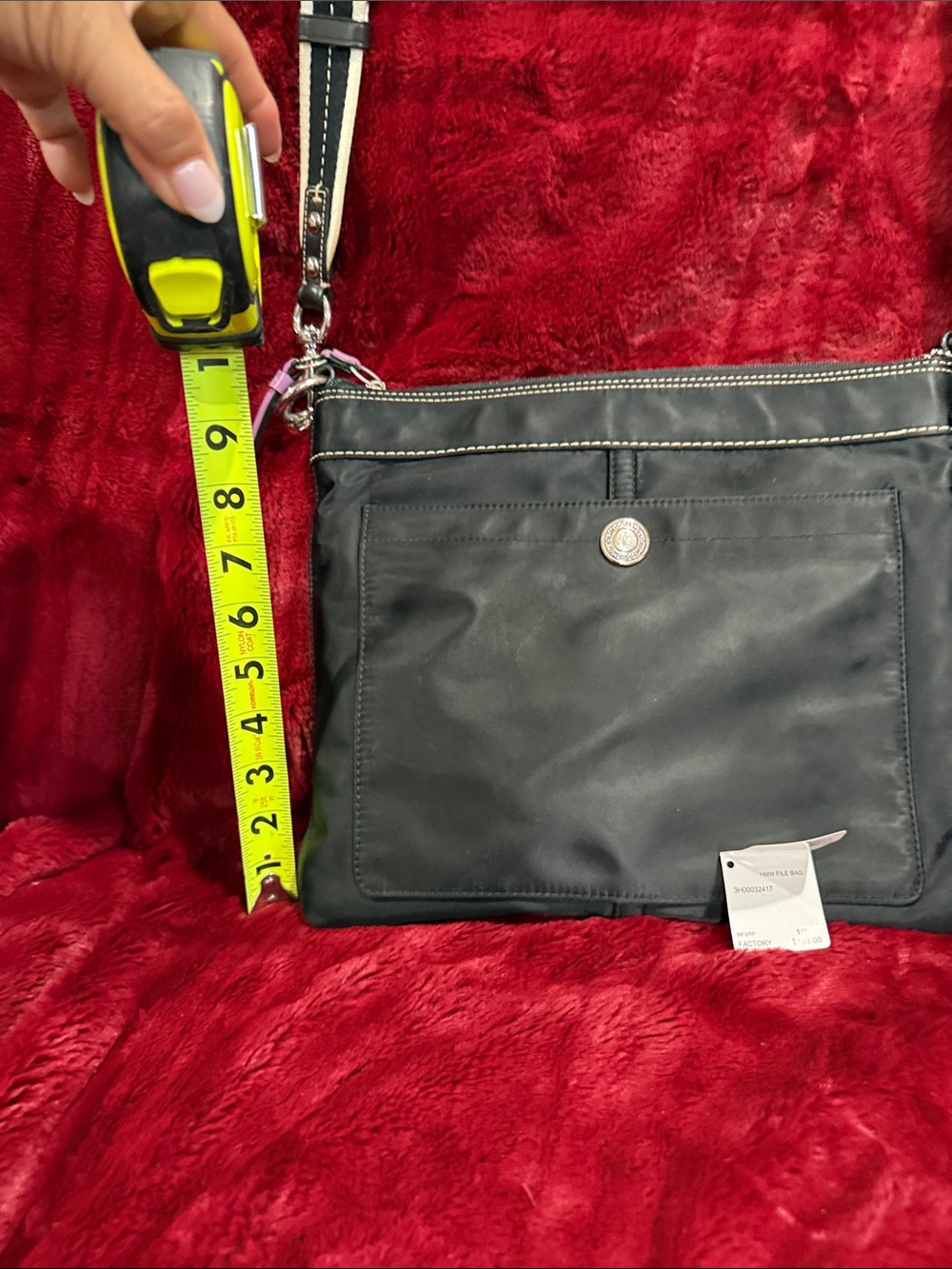 Coach Black Nylon Crossbody Bag with Front Pocket
